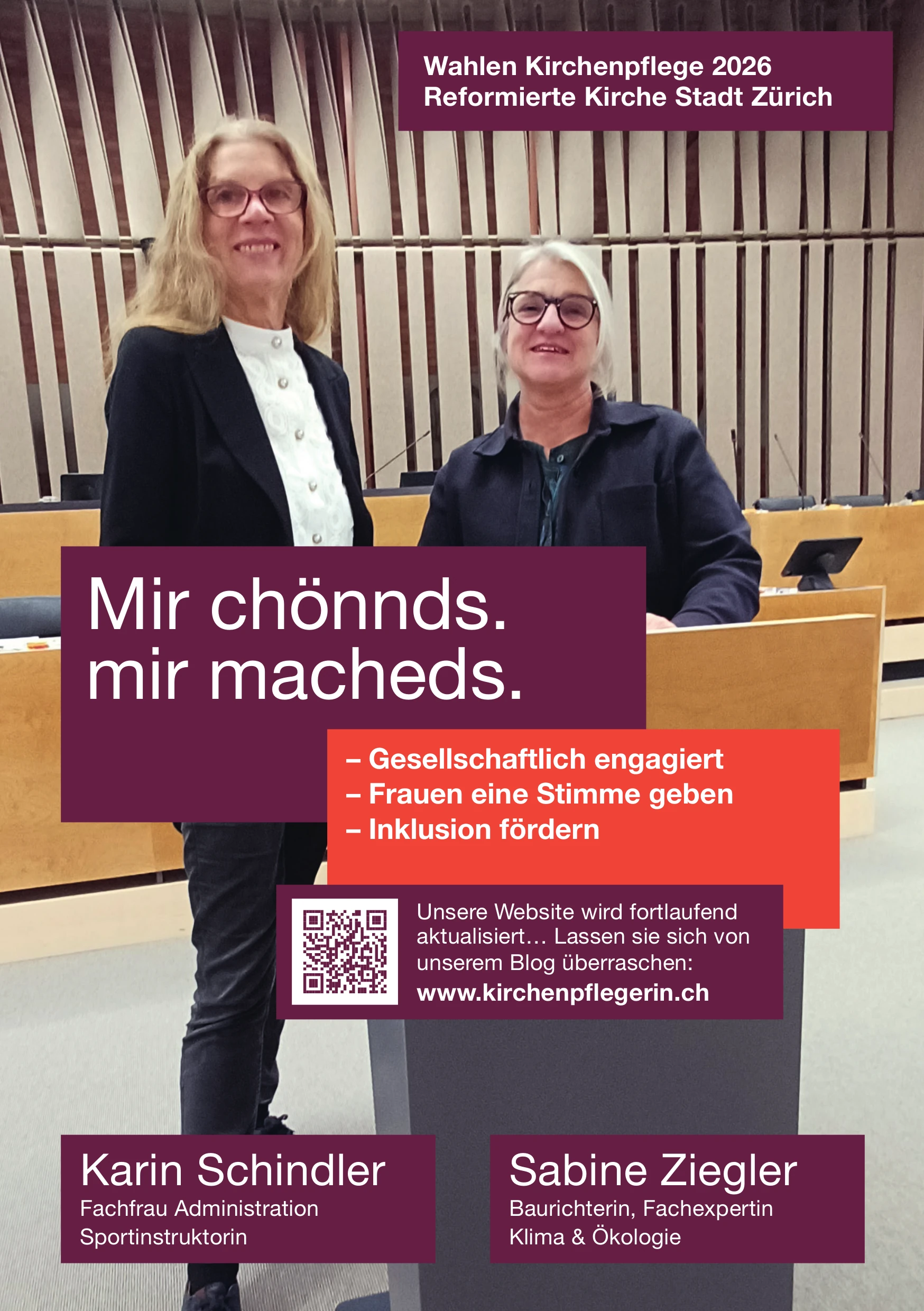 Wahlflyerl Karin und Sabine