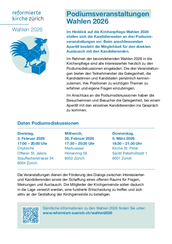 Original Flyer Podiumsdiskussionen